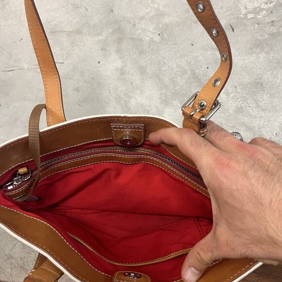 Dooney & Bourke White Patterson Emily Purse Handbag Tote Pebble Leather - Picture 6 of 6